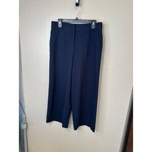Amanda Chelsea Womens Blue Trousers 10 wide leg‎ straight leg button zip rayon